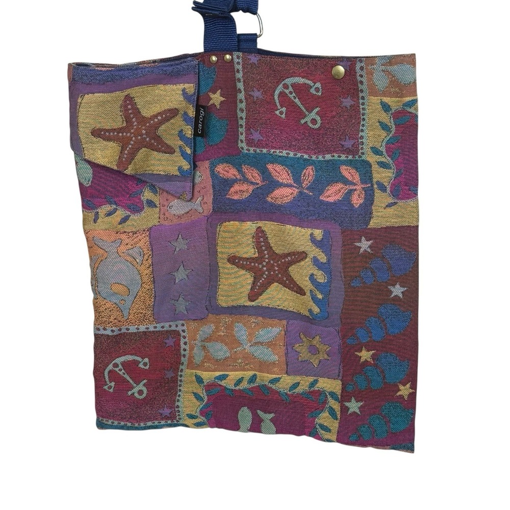 Carson Rogers Carogi Bohemian Tapestry Slingback Crossbody Bag Ocean Beach Fish
